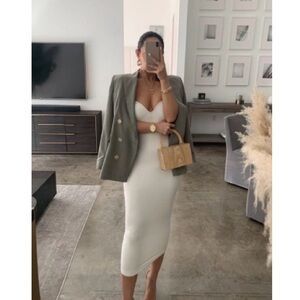 Elegant White Midi Bodycon Dress